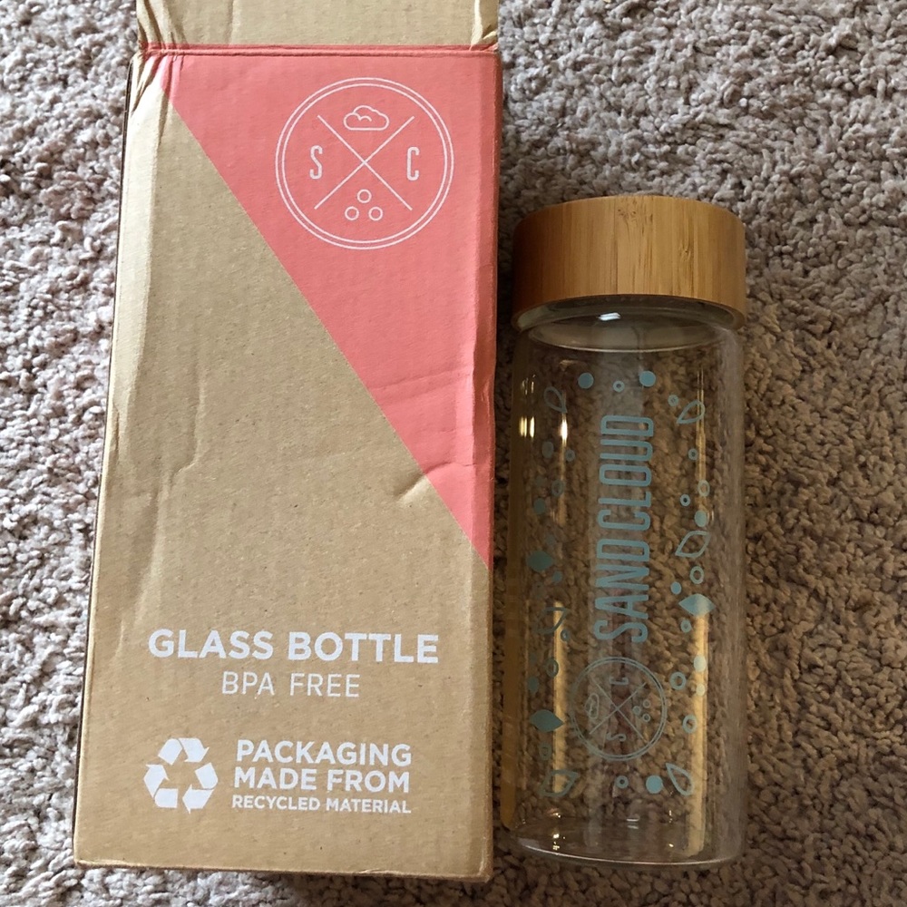 Sound Cloud Glass Water Bottle
